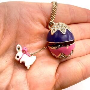 Rare JUICY COUTURE 2014 Limited Edition Easter Egg Bunny Charm Pink Purple